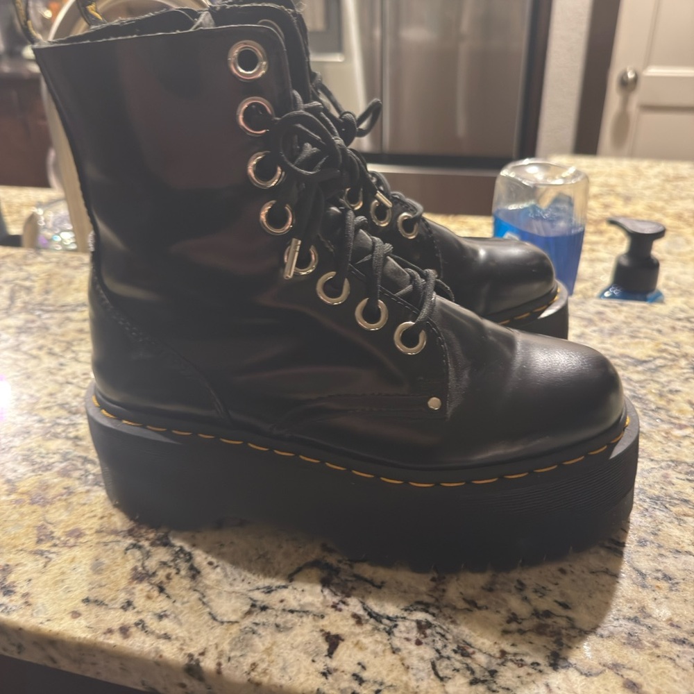 Dr. Martens Black Platform Lace-Up Boots